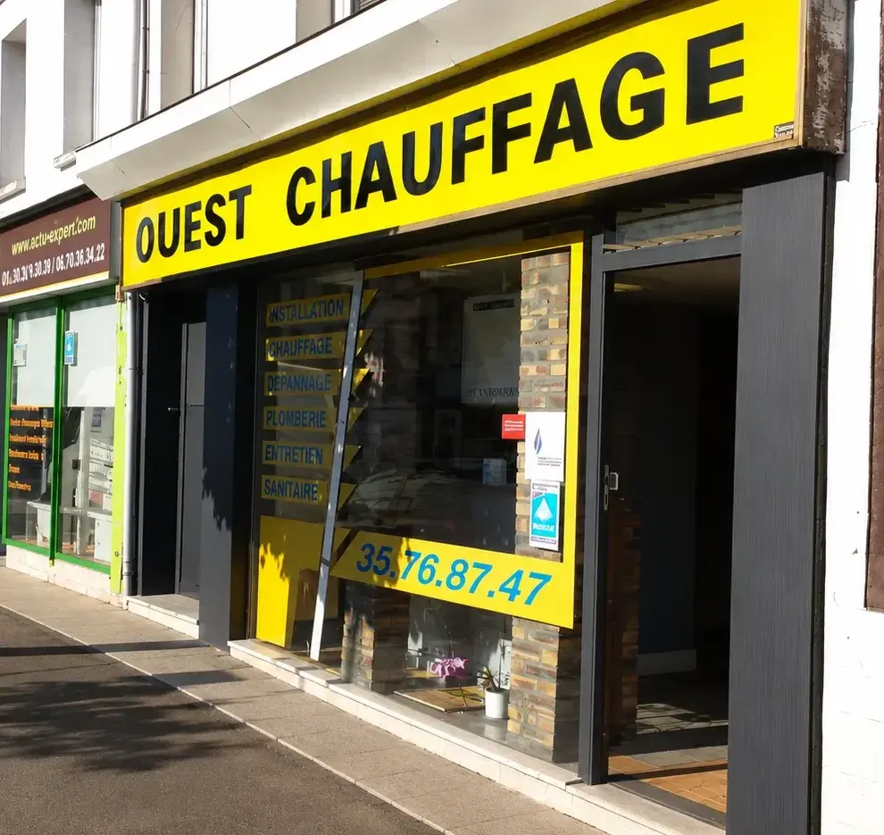 Façade du magasin Ouest Chauffage à Déville-lès-Rouen