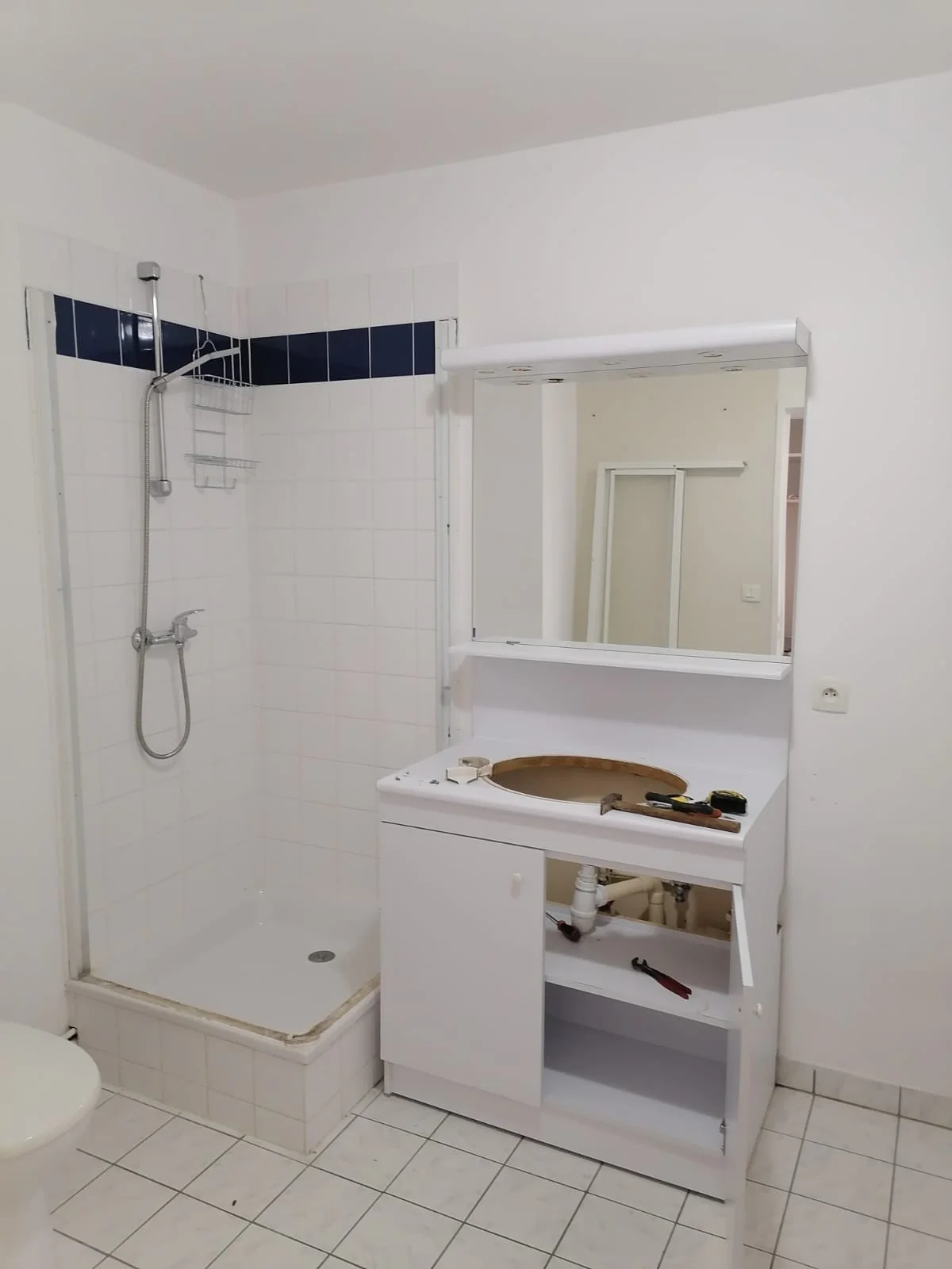 Rénovation salle de bain en cours à Rouen